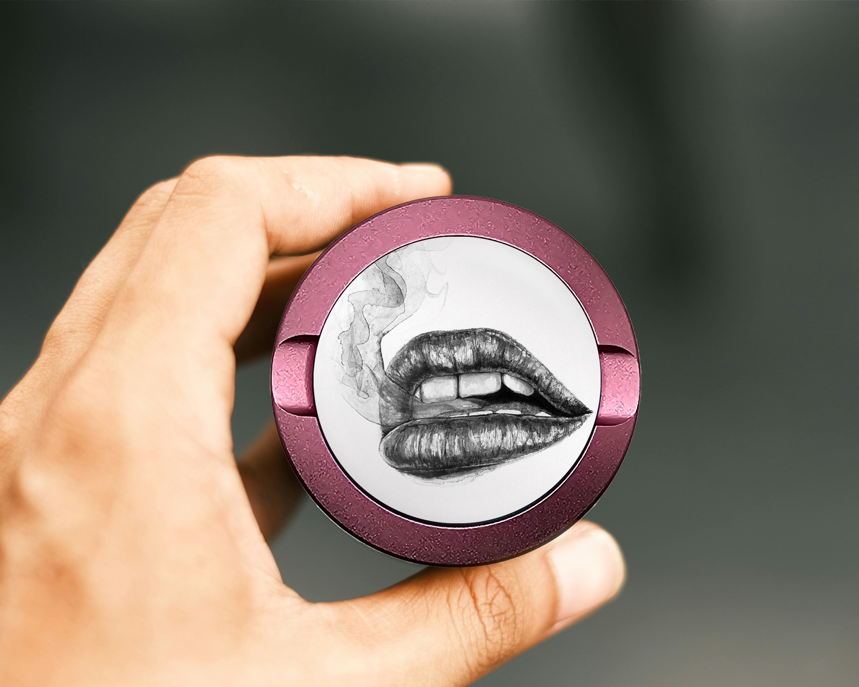 Lips Pencil Drawing Snus Storage Case Pink