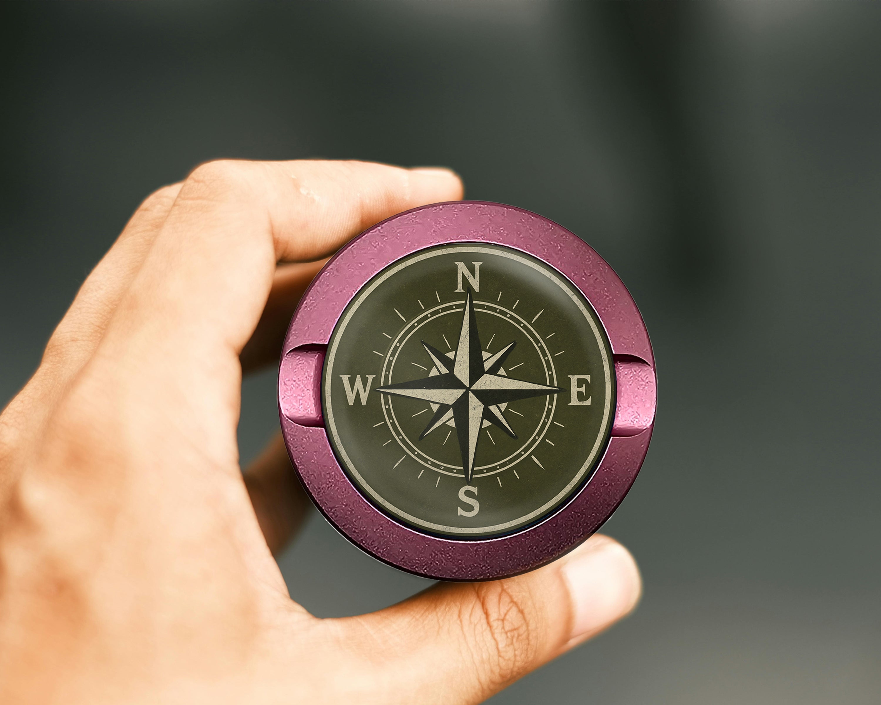 Vintage Compass Snus Storage Case Pink