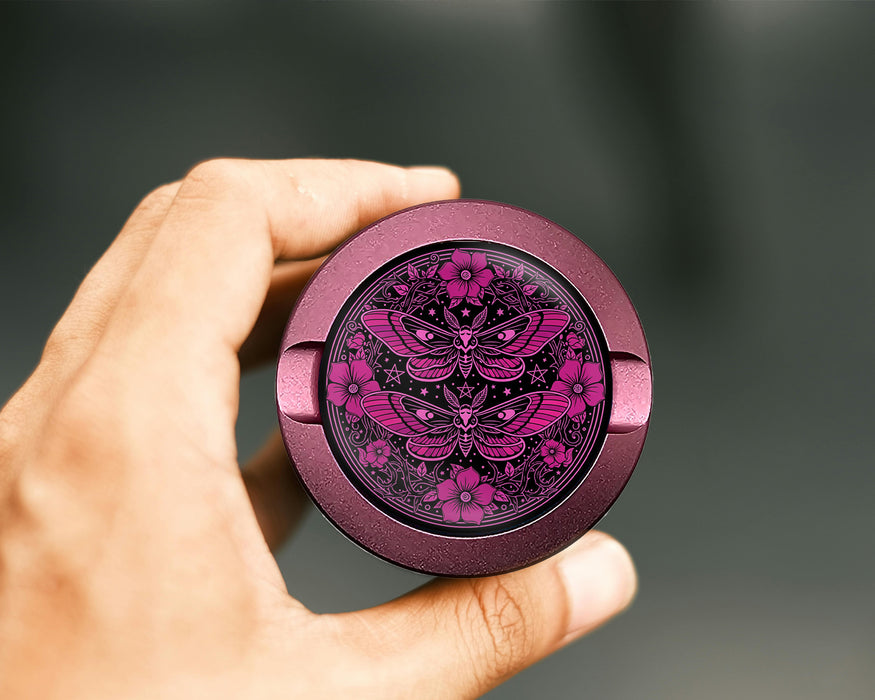 Gothic Moth Magic Mandala Snus Storage Case Pink