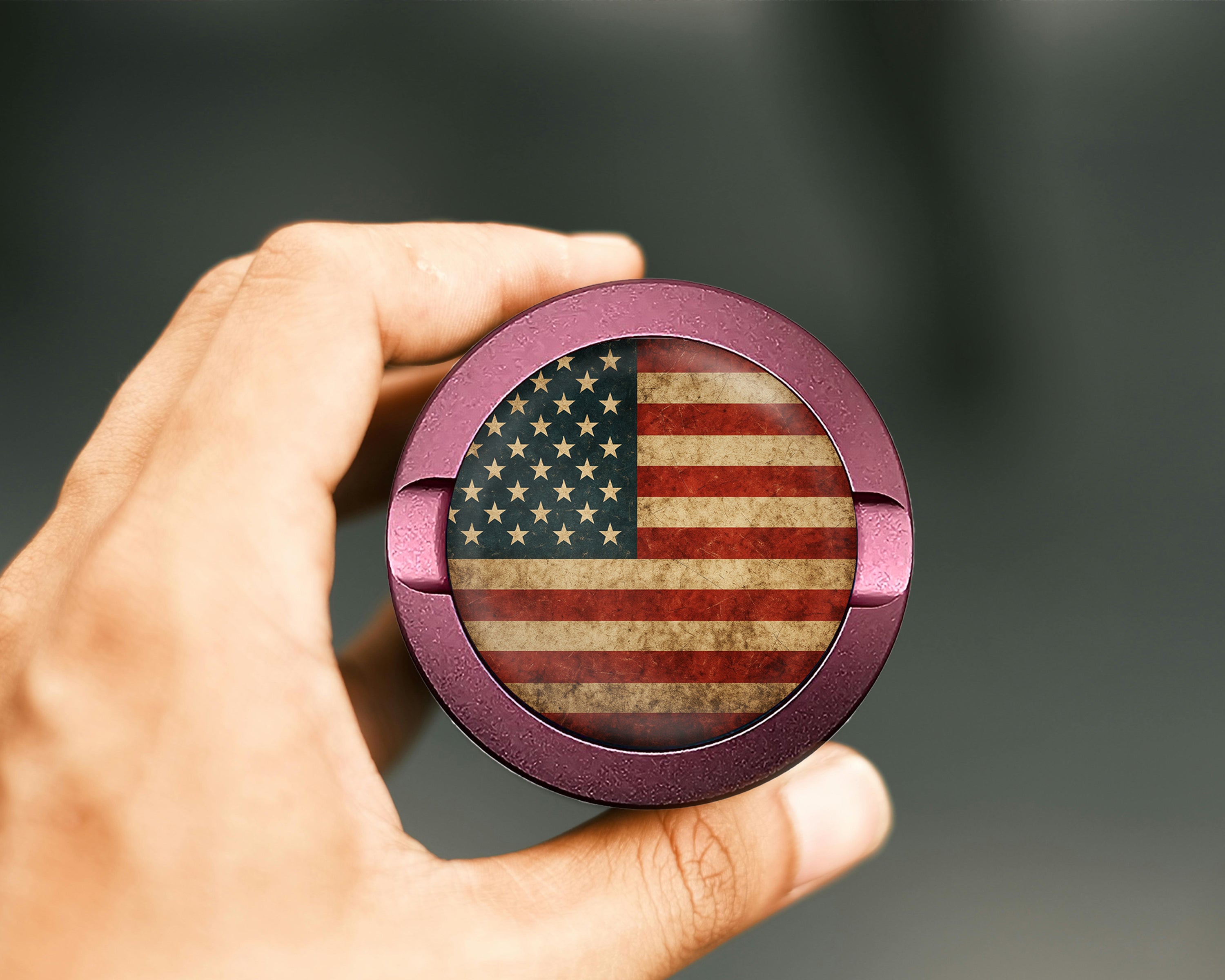 Rustic American Flag Snus Storage Case Pink