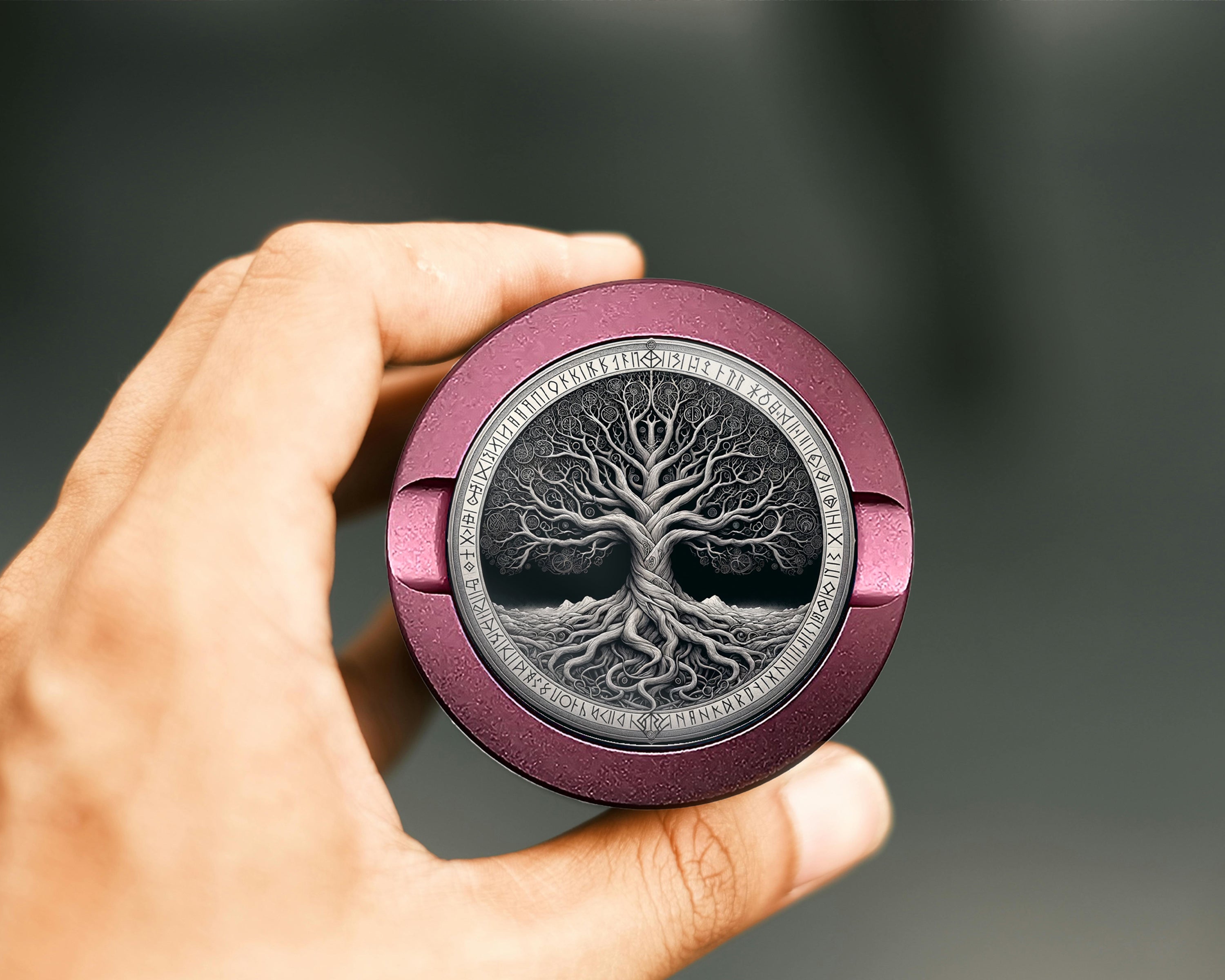 Norse Yggdrasil Tree Of Life Snus Storage Case Pink