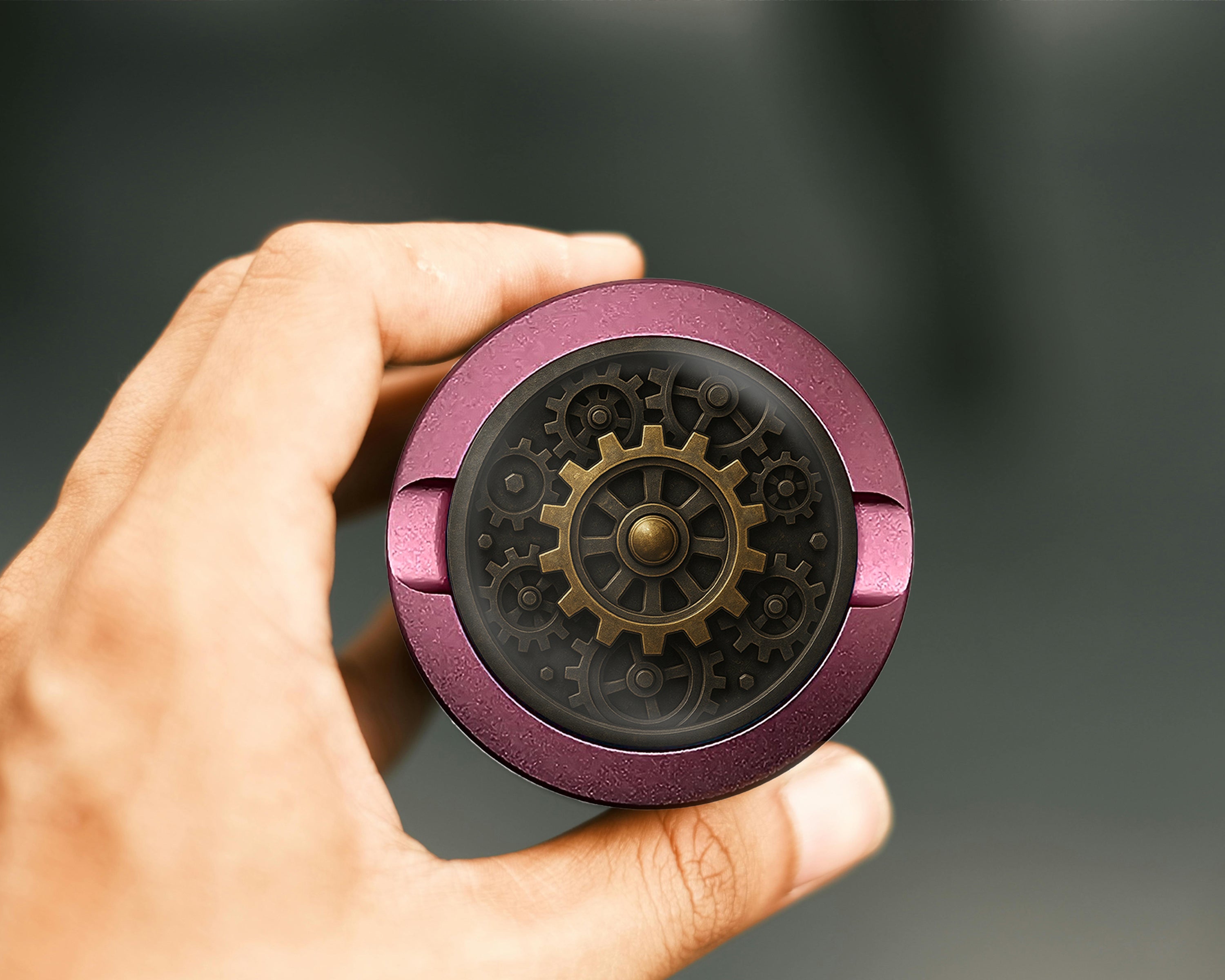 Steampunk Gear Clockwork Circle Art Snus Storage Case Pink
