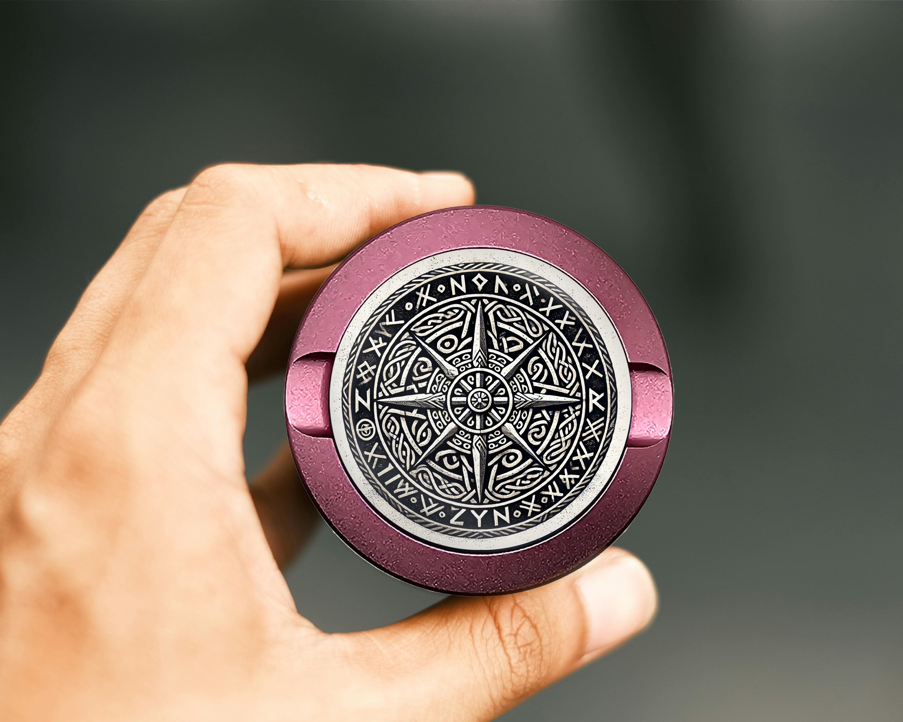Nordic Compass Rune Emblem Snus Storage Case Pink