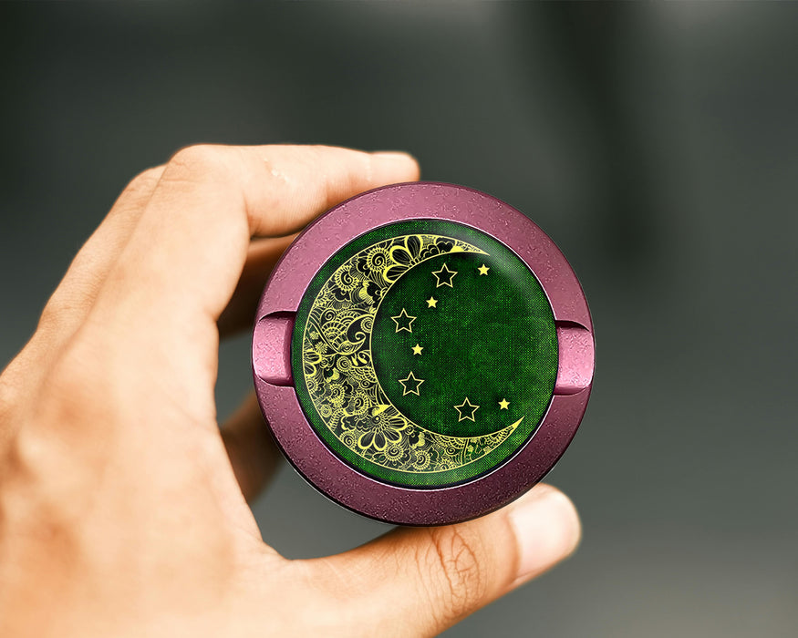 Crescent Moon and Stars Snus Storage Case Pink