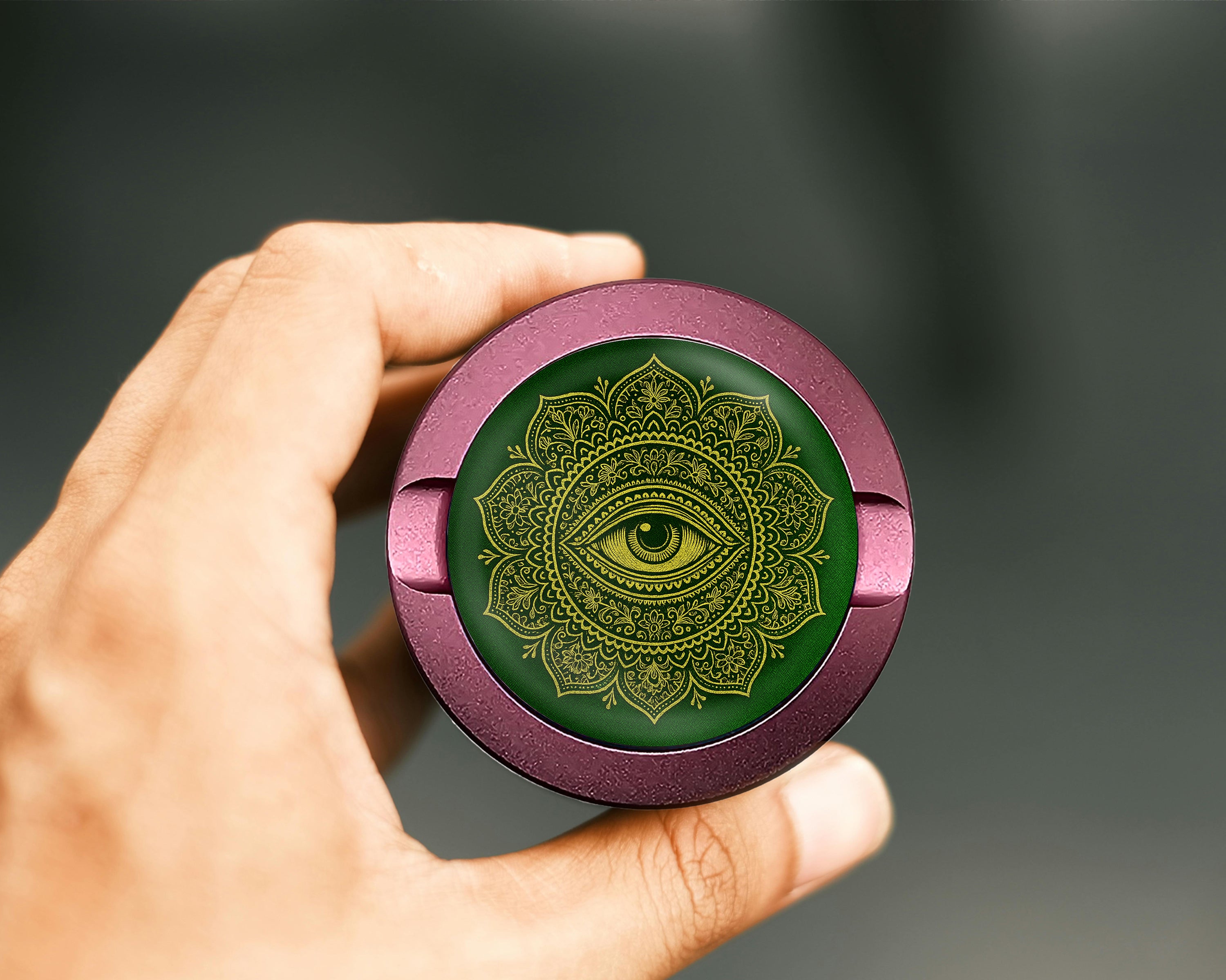 Golden All-Seeing Eye Snus Storage Case Pink