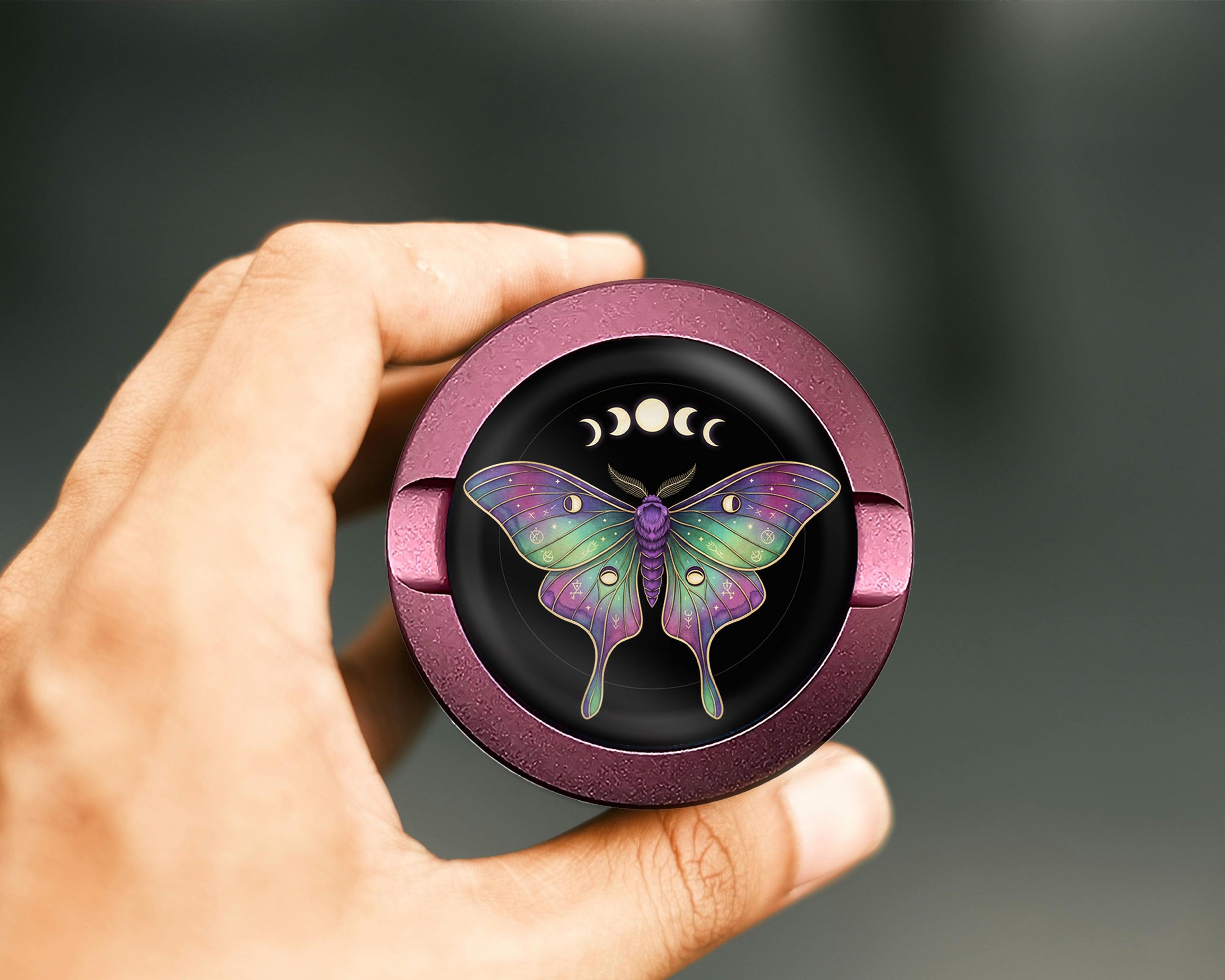 Lunar Phases Cosmic Moth Snus Storage Case Pink