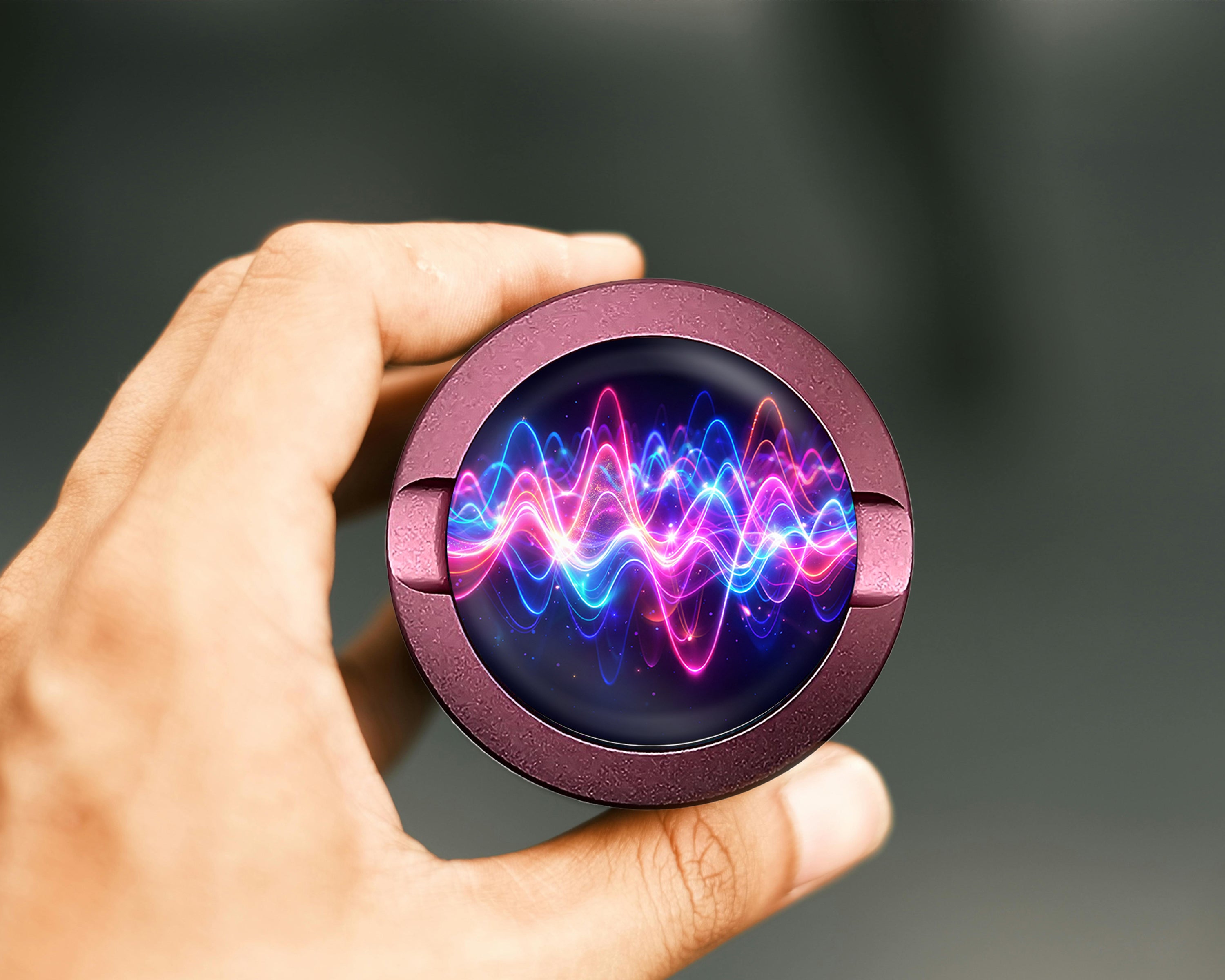 Neon Soundwave Vibes Audio Frequency Art Snus Storage Case Pink
