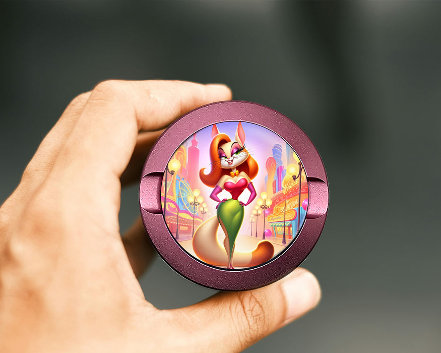 Jessica Rabbit as a Cat Grinder, Bombshell Feline Animated Snus Storage Case Pink