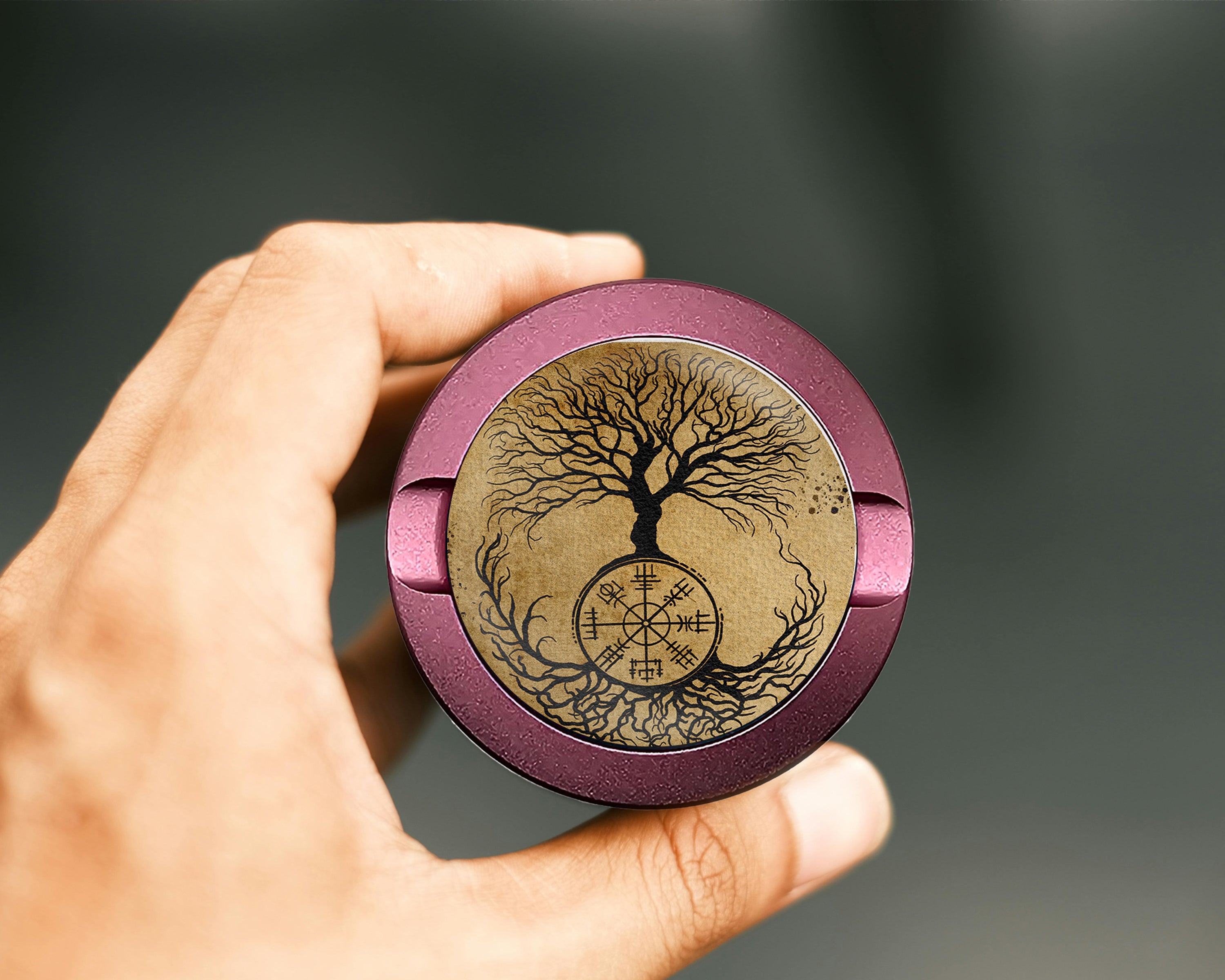 Viking Grinder Tree of Life Snus Storage Case Pink