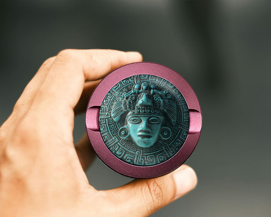 Aztec Turquoise Sun Mask Snus Storage Case Pink