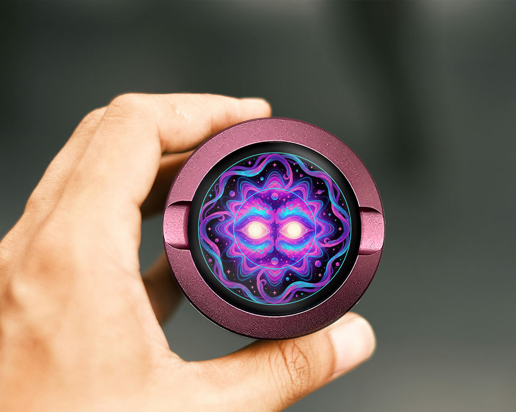 Psychedelic Cosmic Sun Face Snus Storage Case Pink