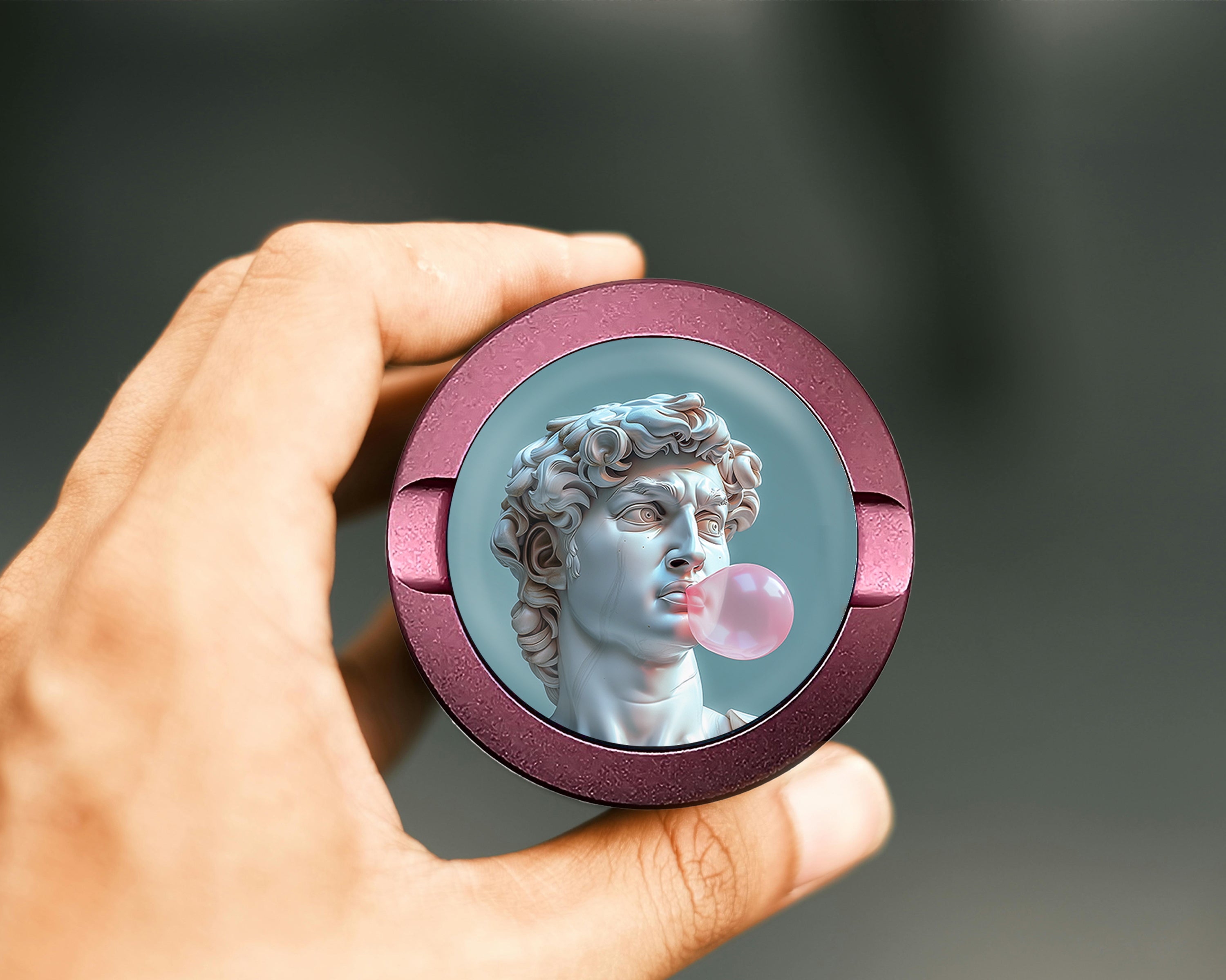 Michelangelo Statue Of David Blowing A Bubble Snus Storage Case Pink