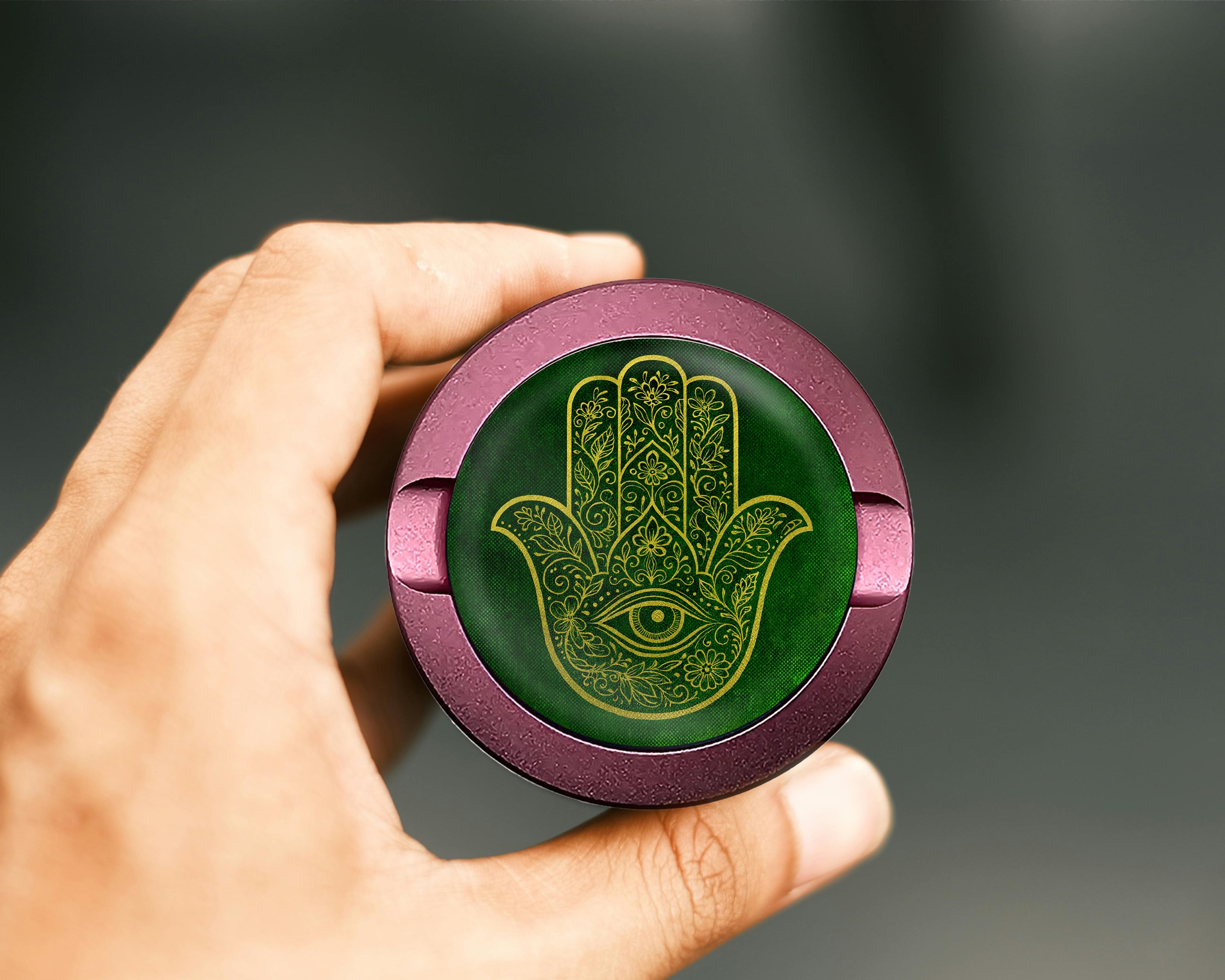 Golden Hamsa Hand Snus Storage Case Pink