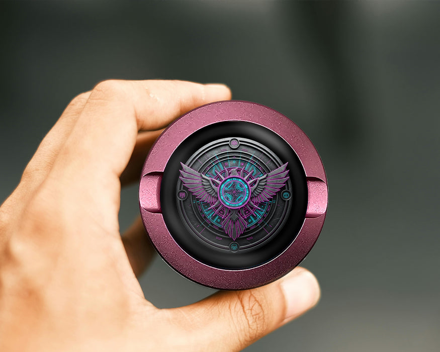 Cyberpunk Winged Circuit Emblem Snus Storage Case Pink