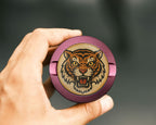 Vintage Fierce Tiger Head Traditional Tattoo Design Snus Storage Case Pink
