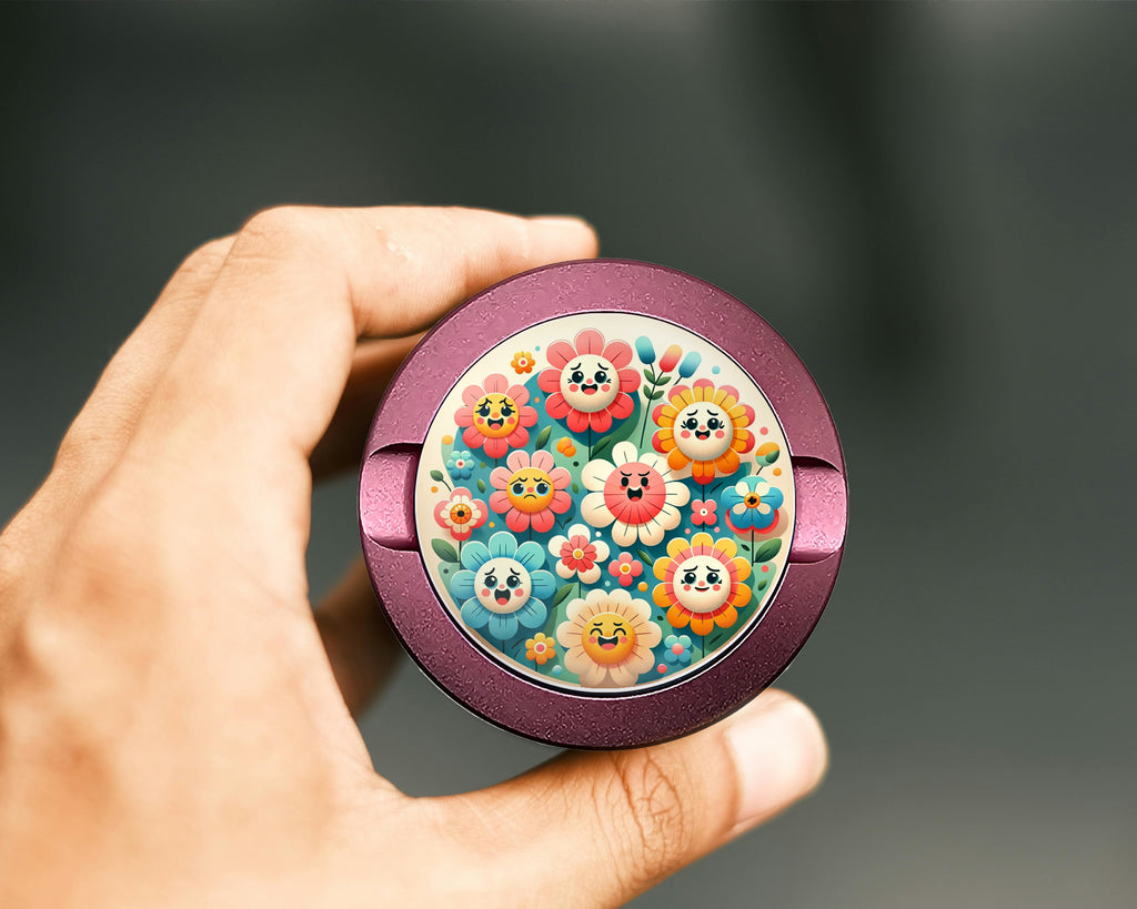 Happy Flower Power Snus Storage Case Pink