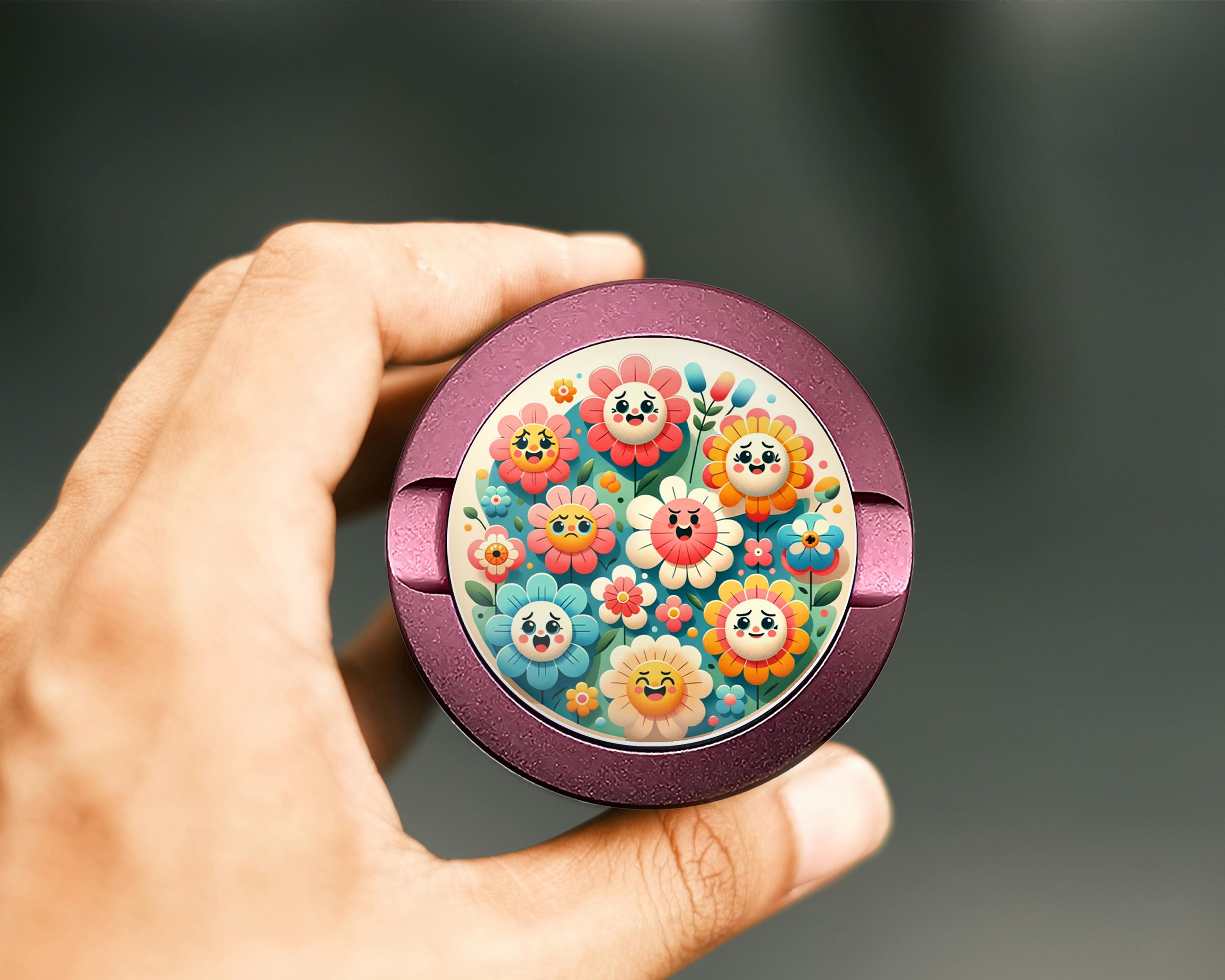 Happy Flower Power Snus Storage Case Pink