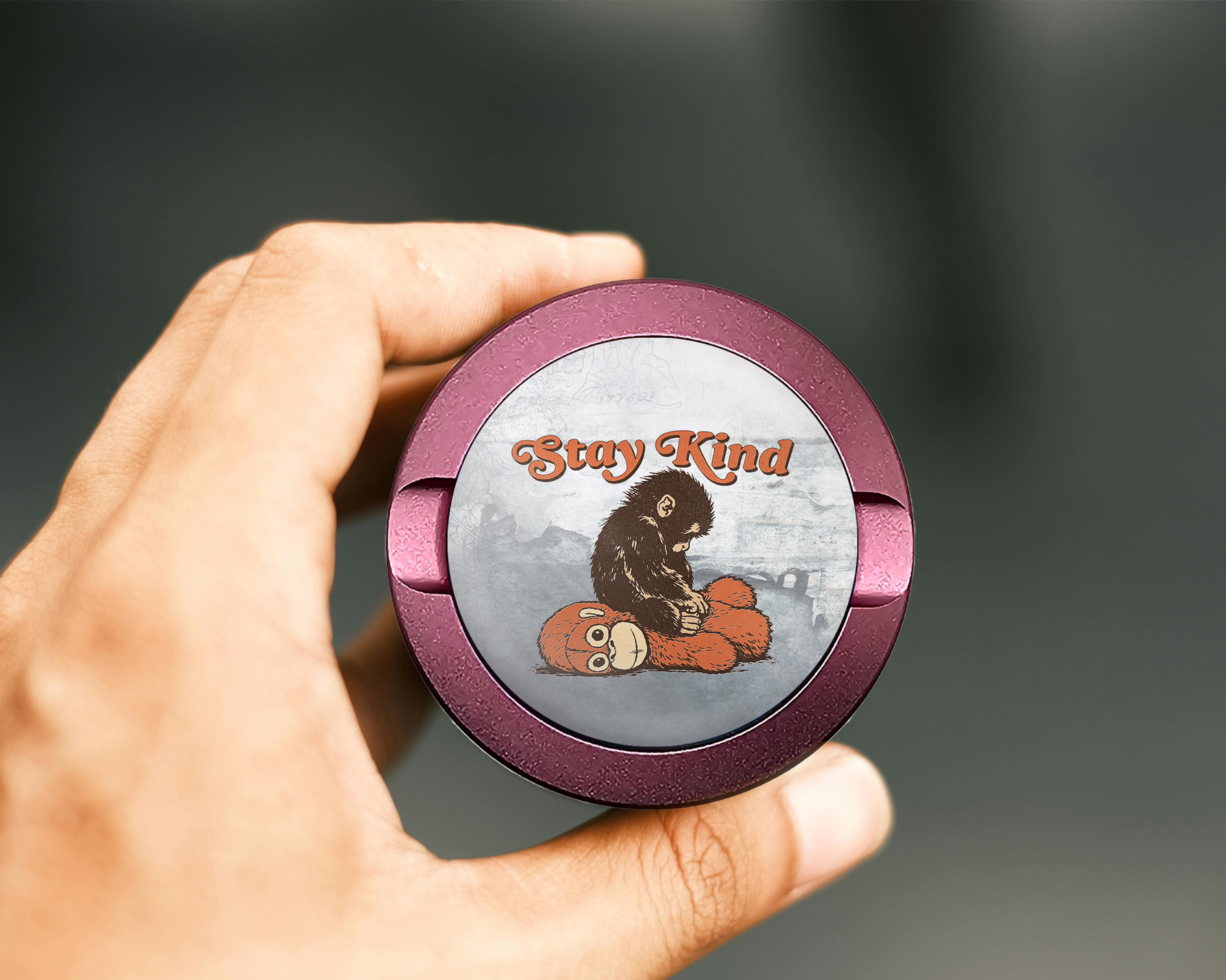 Punch Stay Kind Monkey Snus Storage Case Pink