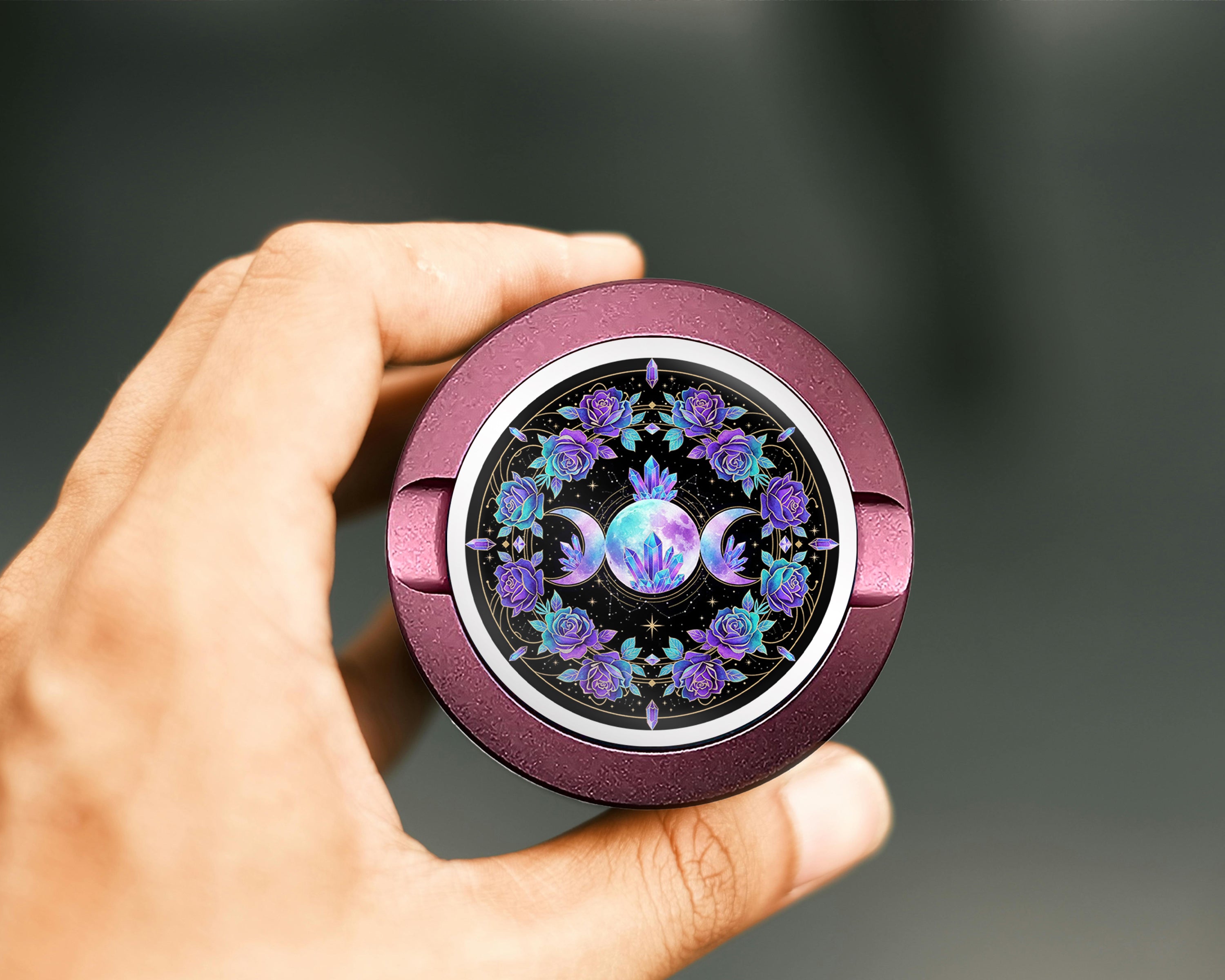 Crystal Rose Moon Trinity Snus Storage Case Pink