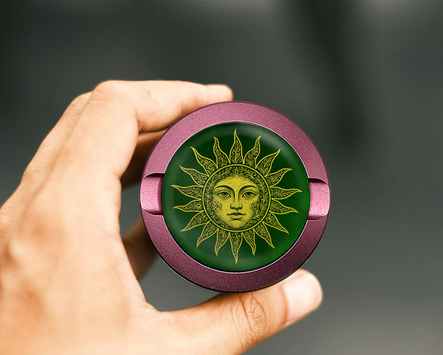 Golden Intricate Sun Zyn Storage Case Pink