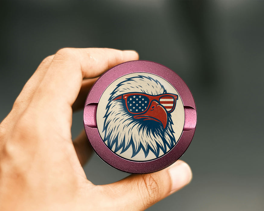 Patriotic Eagle With Sunglasses Snus Storage Case Pink