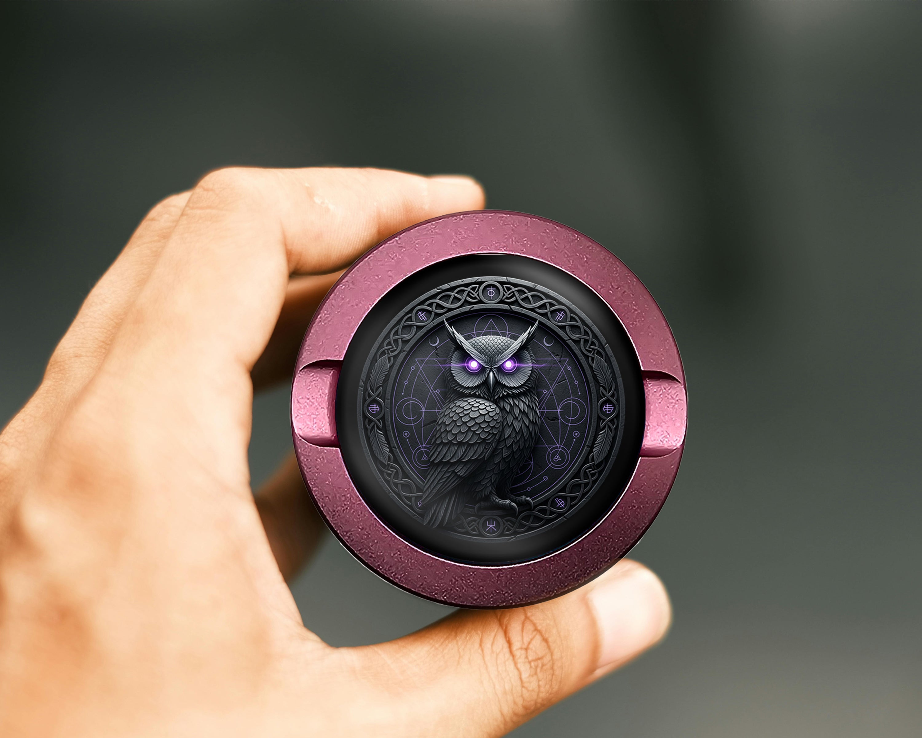 Arcane Owl Wisdom Sigil Snus Storage Case Pink