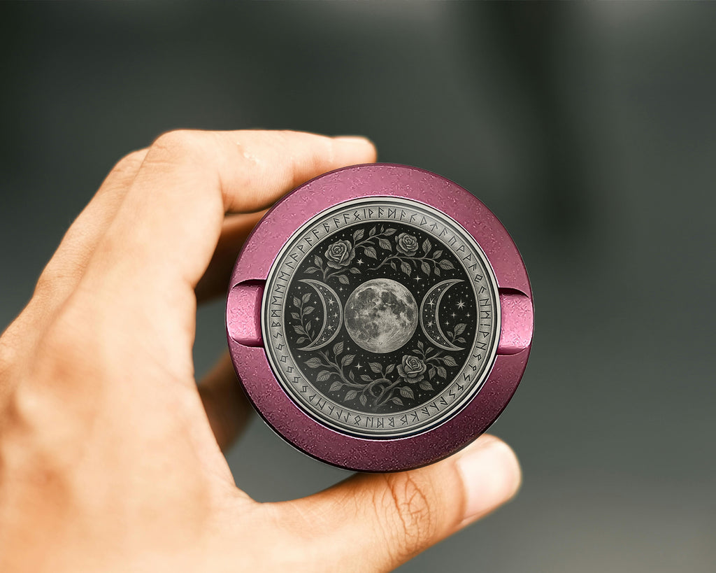 Triple Moon Rose Sigil Snus Storage Case Pink