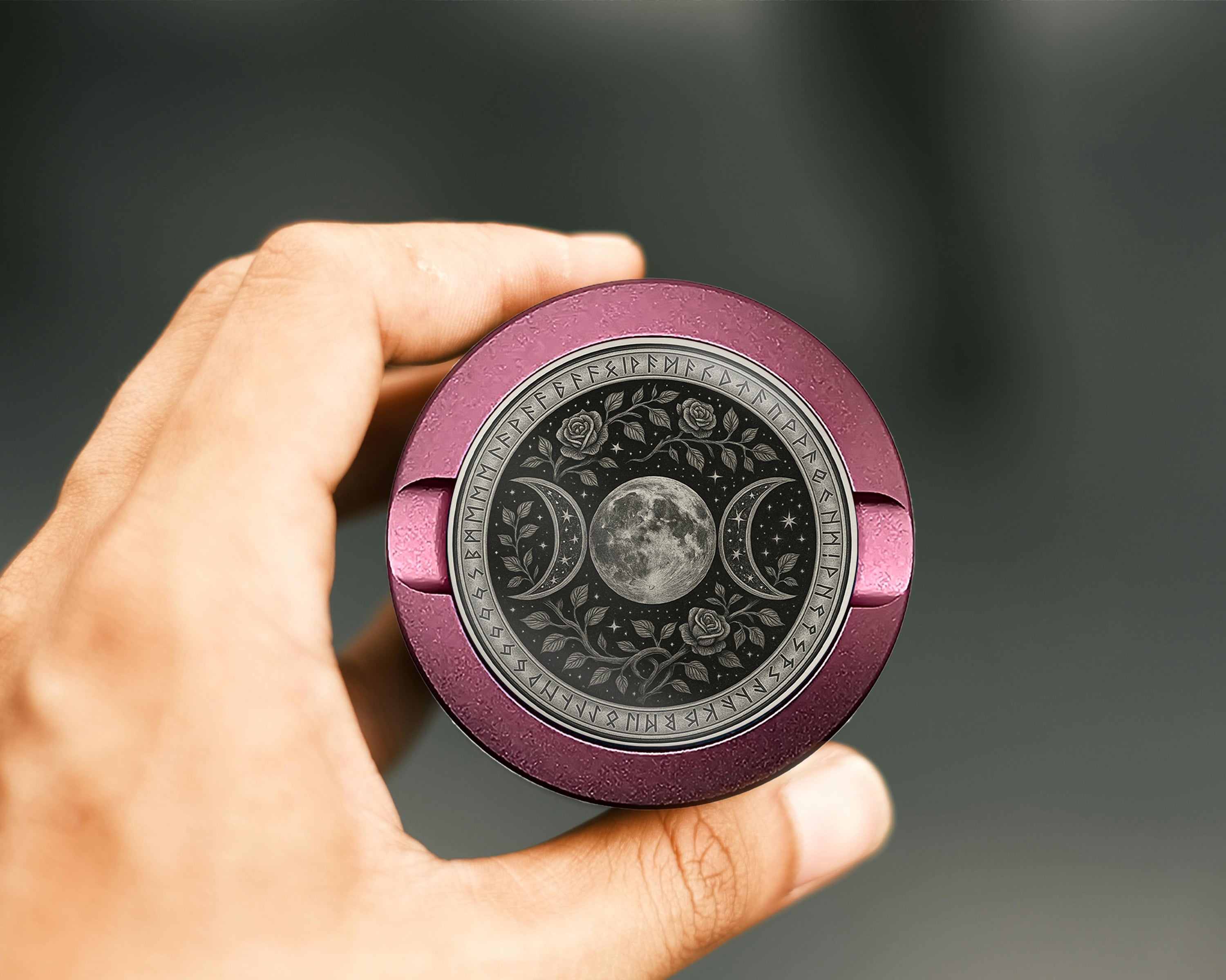 Triple Moon Rose Sigil Snus Storage Case Pink