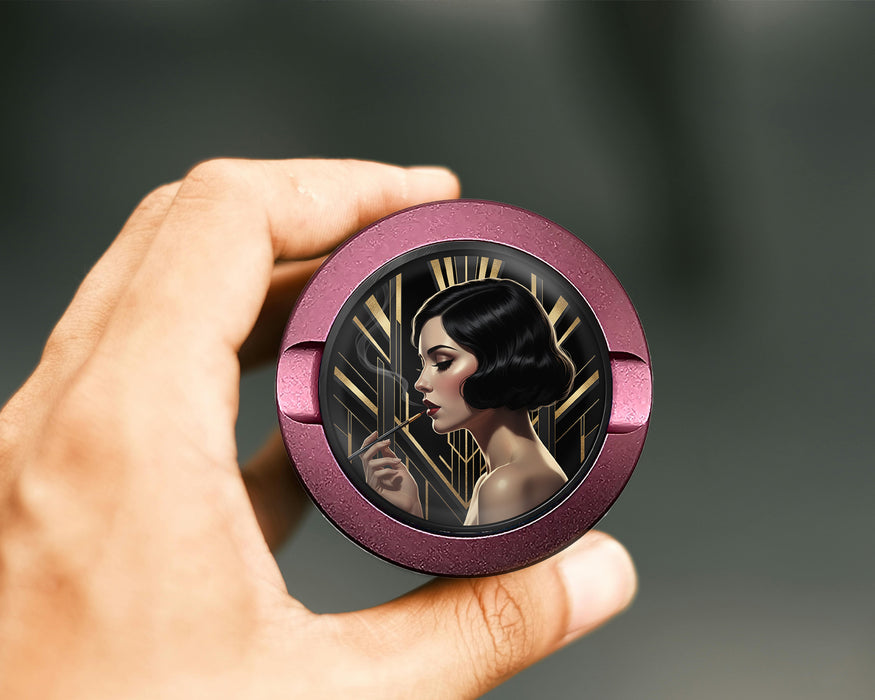 Glamorous Art Deco Flapper Snus Storage Case Pink