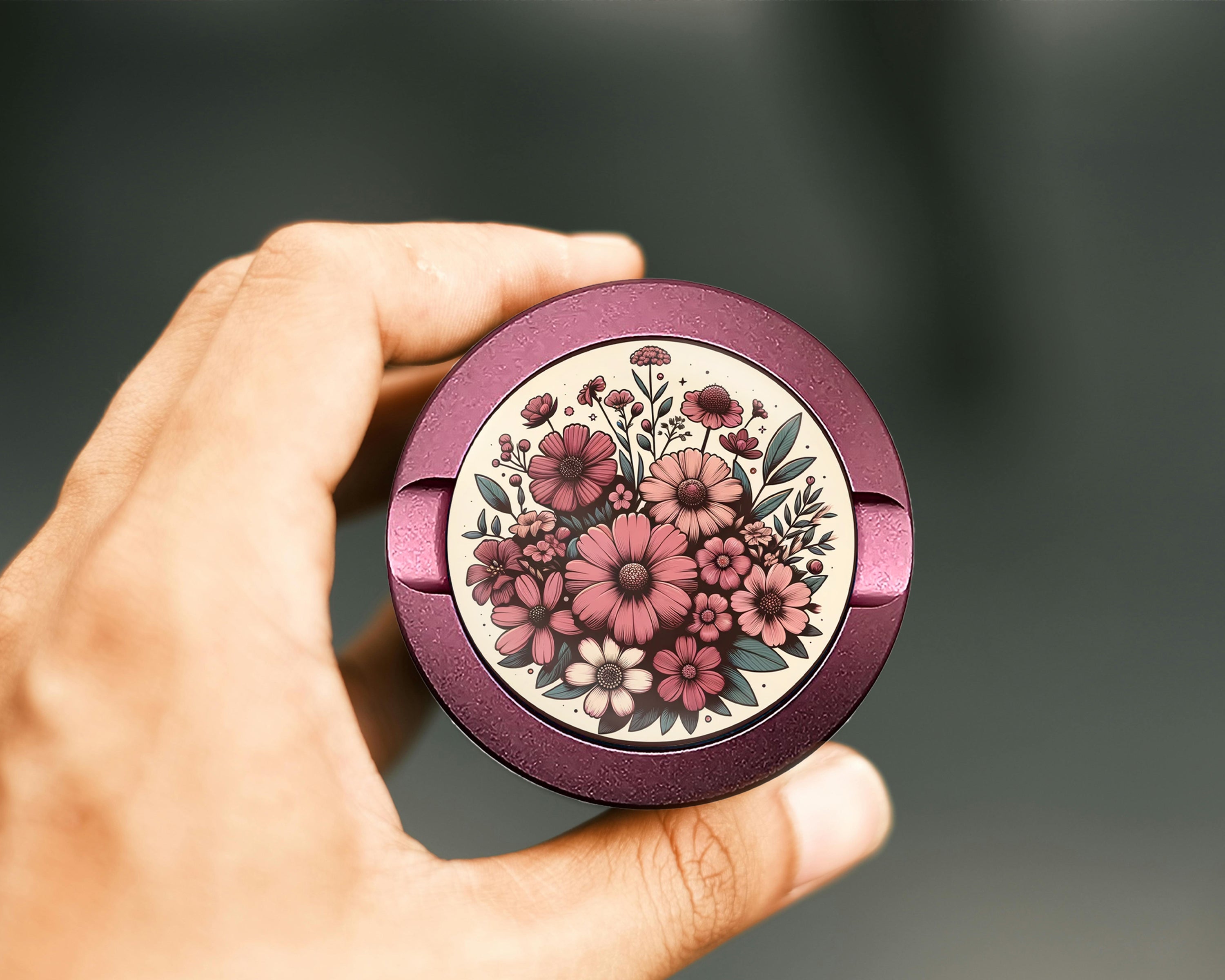 Vintage Flowers Snus Storage Case Pink