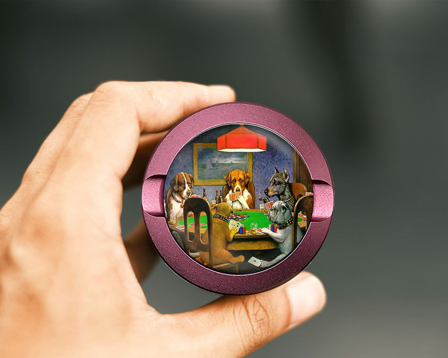 A Friend In Need, Dogs Playing Poker, by Cassius Marcellus Coolidge, Famous Artwork Snus Storage Case Pink