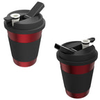 Red Cupro Ceramic Novelty Mug - Dual-Chamber Design with Filtration and Removable Bowl