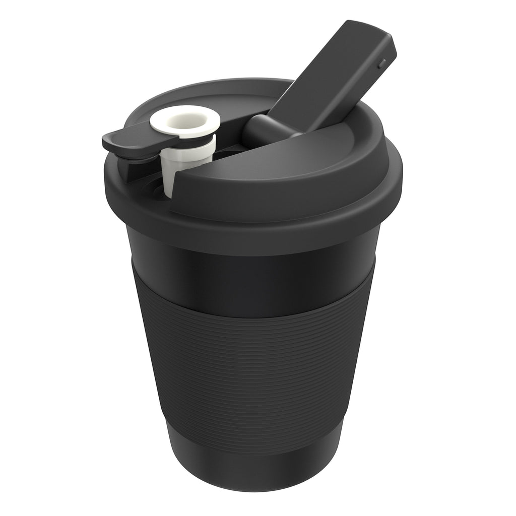 White Cupro Ceramic Novelty Mug - Dual-Chamber Design with Filtration and Removable Bowl