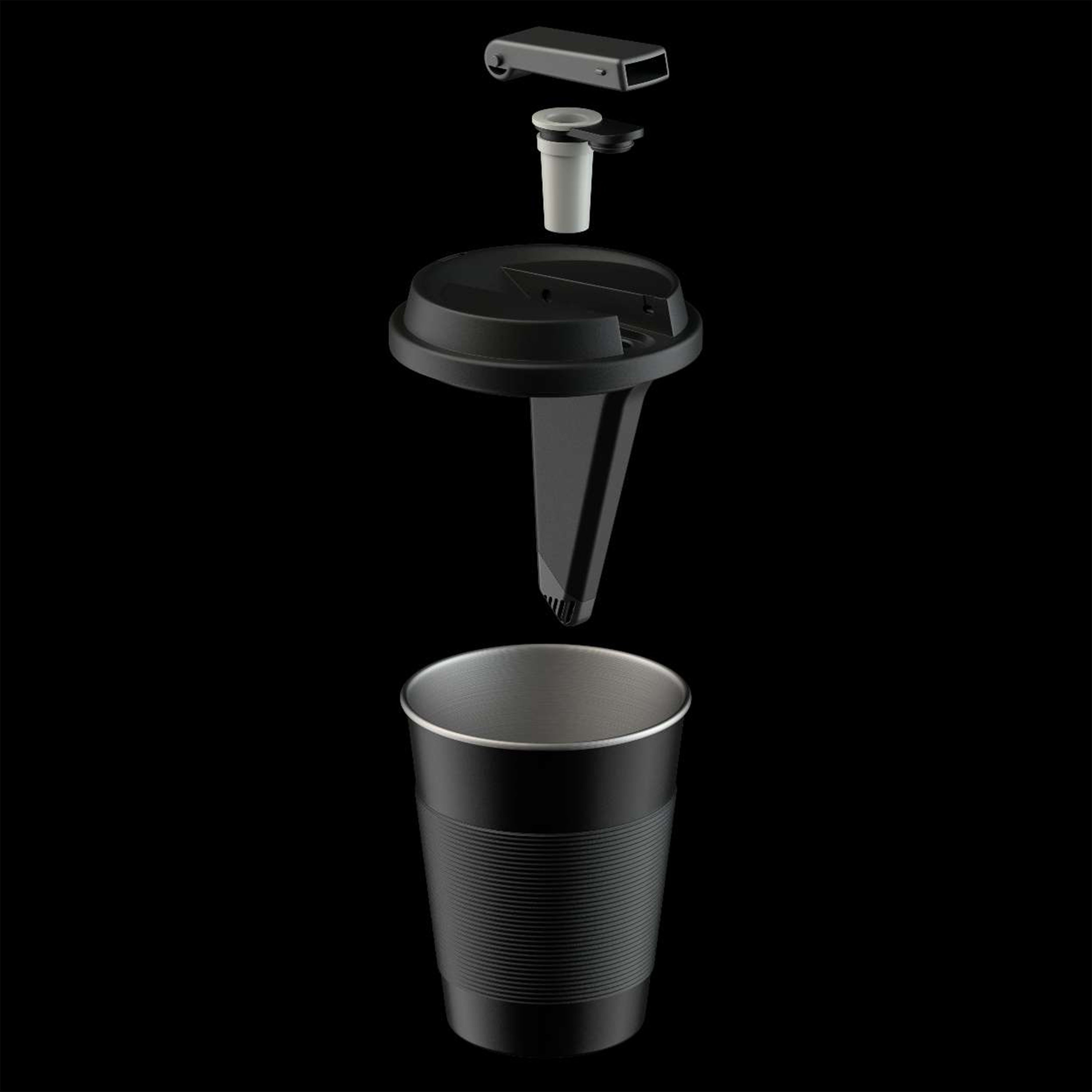 White Cupro Ceramic Mug – Concealed Storage Design for Home or Office