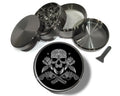 Skull and Crossed Revolvers Herb Grinder - open product view
