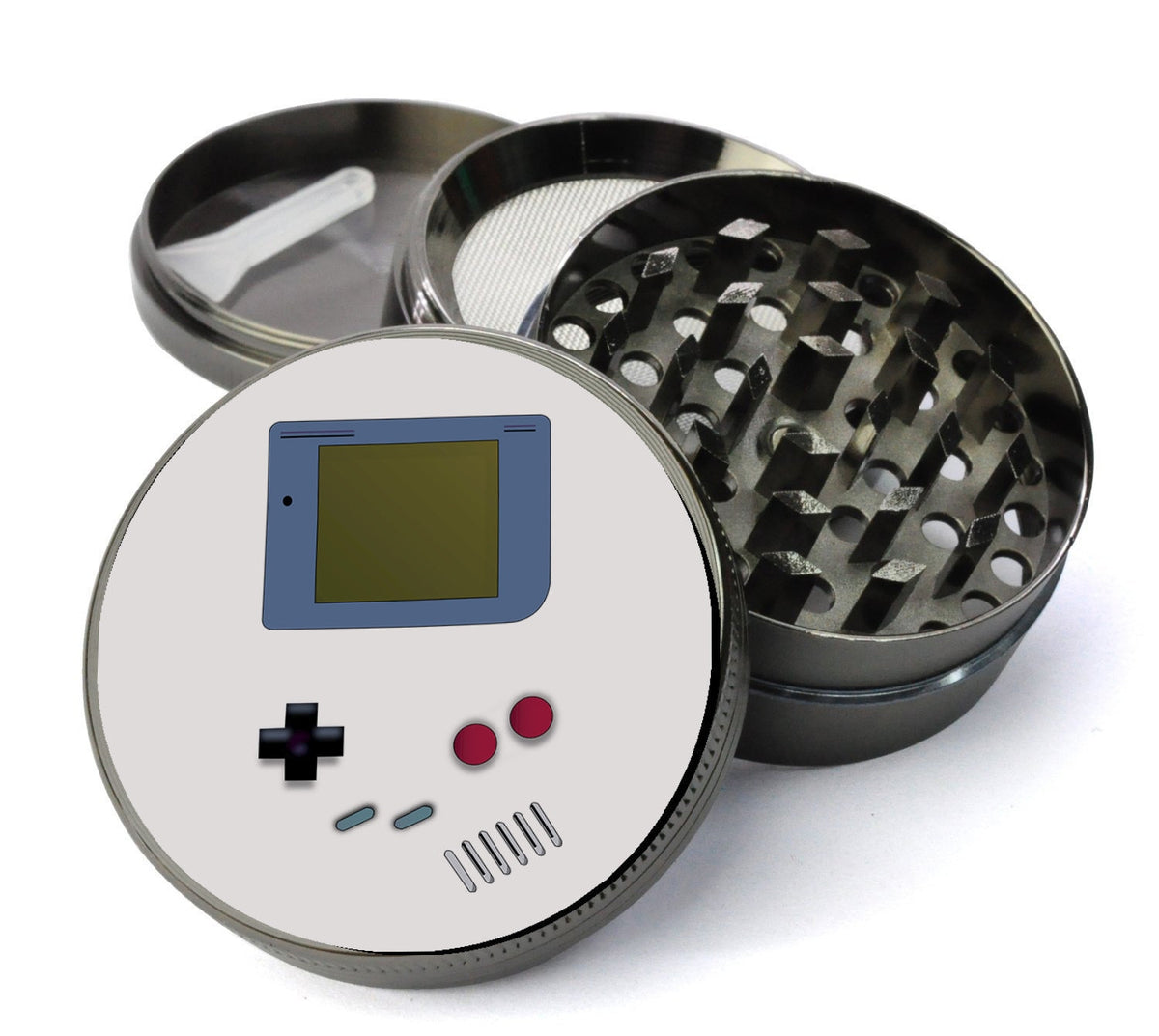 Retro Handheld Game Herb Grinder - open product view