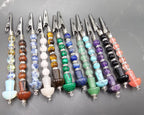Silver-tone mushroom beaded wand cigarette holder assortment