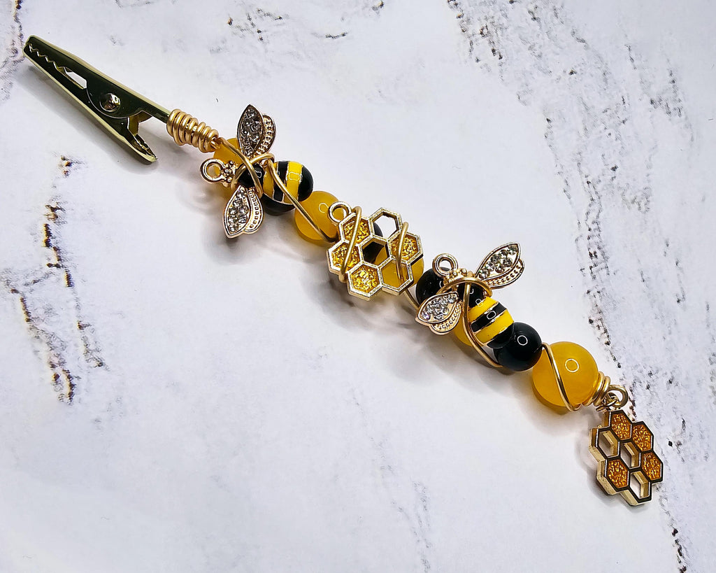 Full-length honey bee wand cigarette holder on a white background