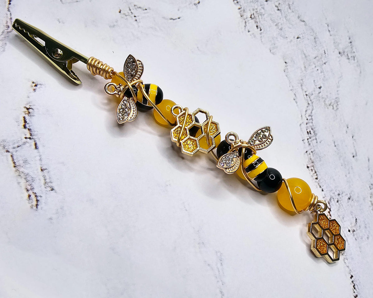 Full-length honey bee wand cigarette holder on a white background