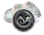 Jormungandr Serpent Herb Grinder - pearl white open product view