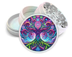 Colorful Yggdrasil Tree Herb Grinder - pearl white open product view