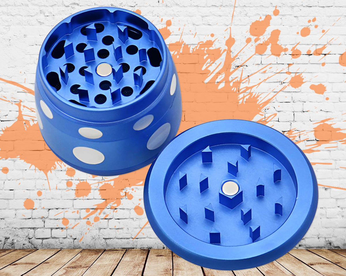 Mushroom Herb Grinder - blue open product view
