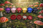 Mushroom Herb Grinder - six-color open group view with gold