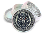 Fenrir Wolf Herb Grinder - pearl white open product view