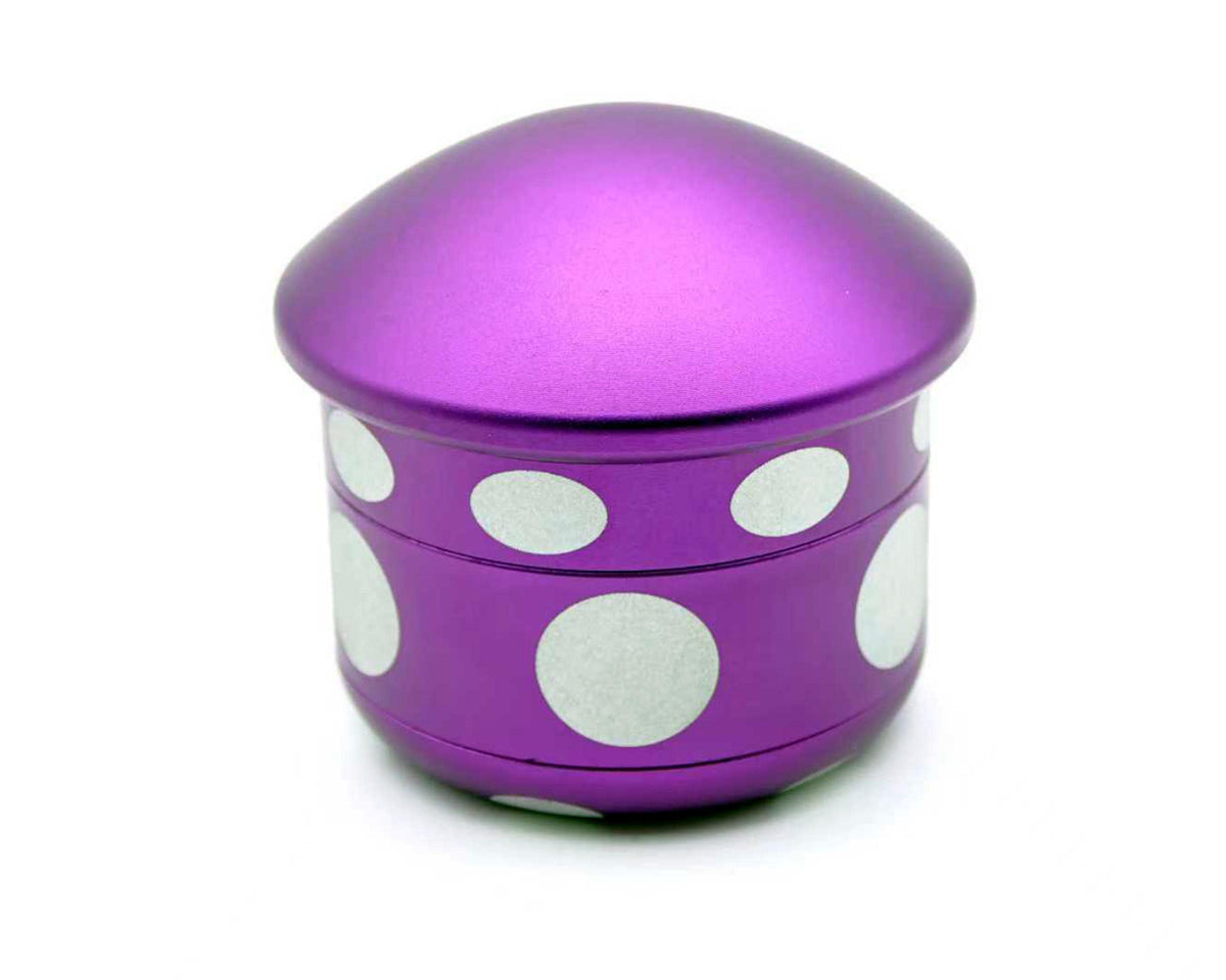 Mushroom Herb Grinder - purple closed product view