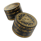 Egyptian Pyramid Eye Herb Grinder - closed front and side view