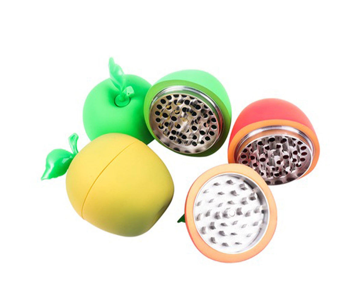 Apple-Shaped Herb Grinder - three-color open group view