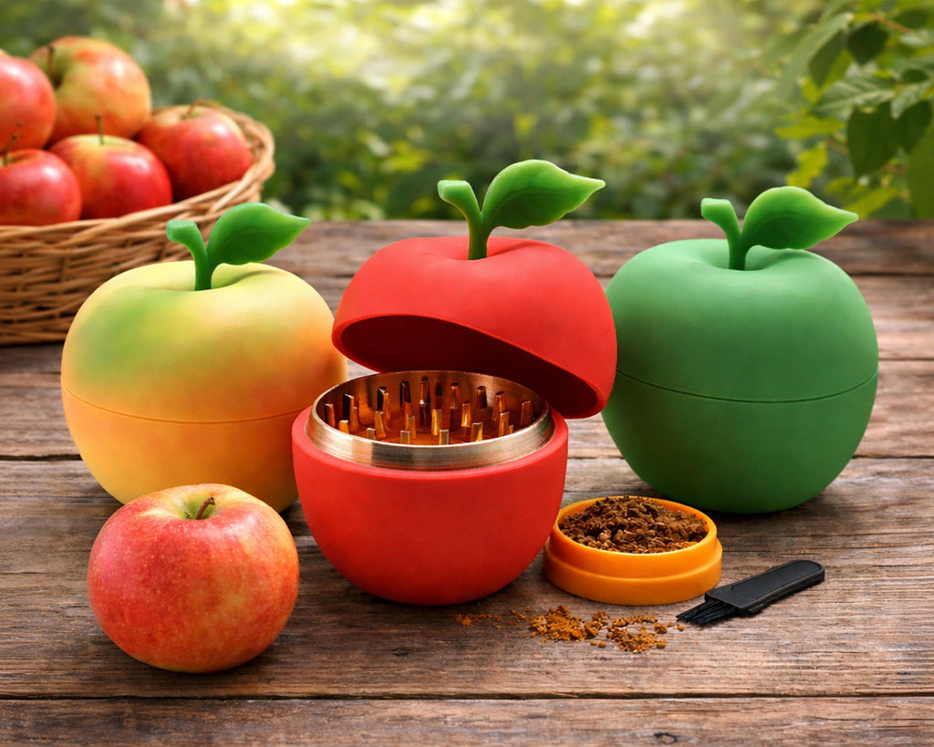 Apple-Shaped Herb Grinder - red apple open product view