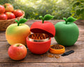 Apple-Shaped Herb Grinder - red apple open product view