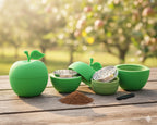 Apple-Shaped Herb Grinder - green apple open product view
